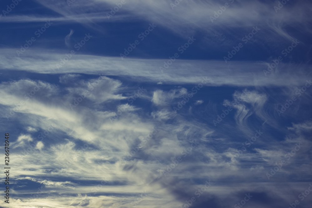 Blue sky with clouds landscape.