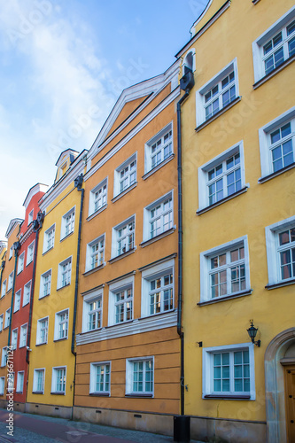 Facades of old European buildings