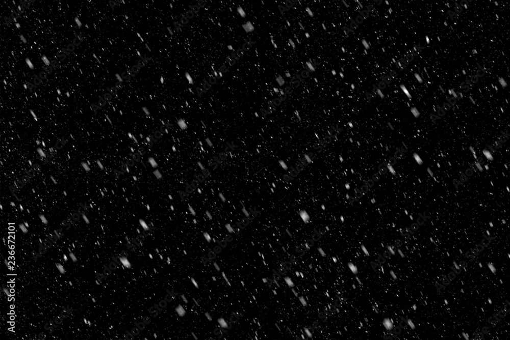 Fototapeta premium snow on black background, natural texture overlay