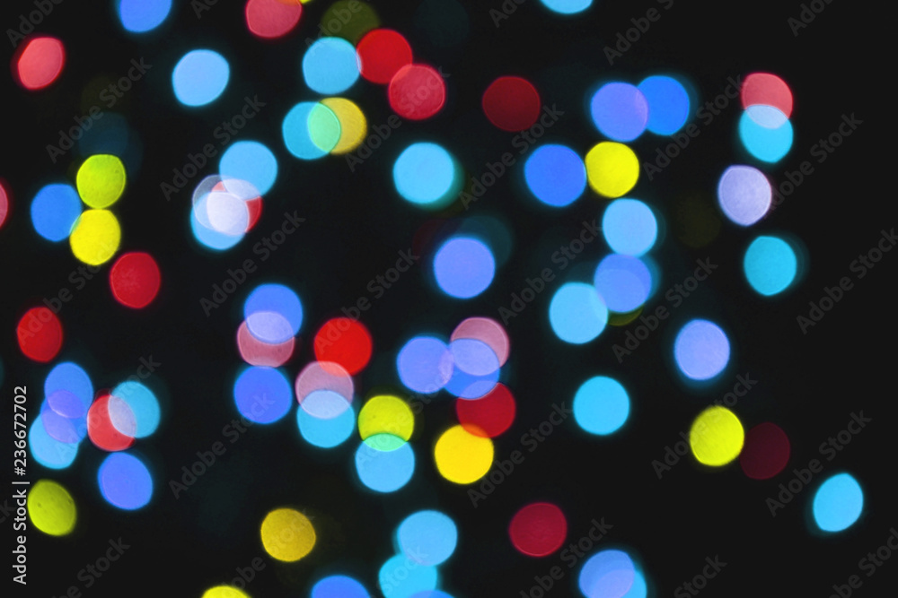 Naklejka premium Christmas lights background. Colorful lights