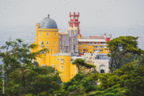 The Pena Palace, a Romanticist castle in the municipality of Sintra, Portugal, Lisbon district, Grande Lisboa
