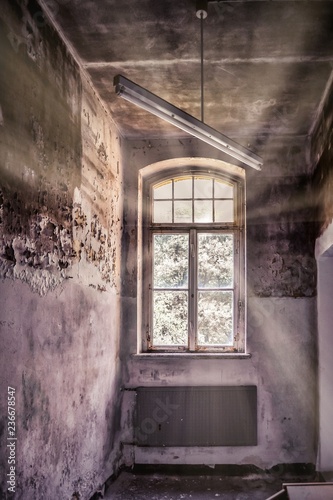 abandoned old house with sunlight
