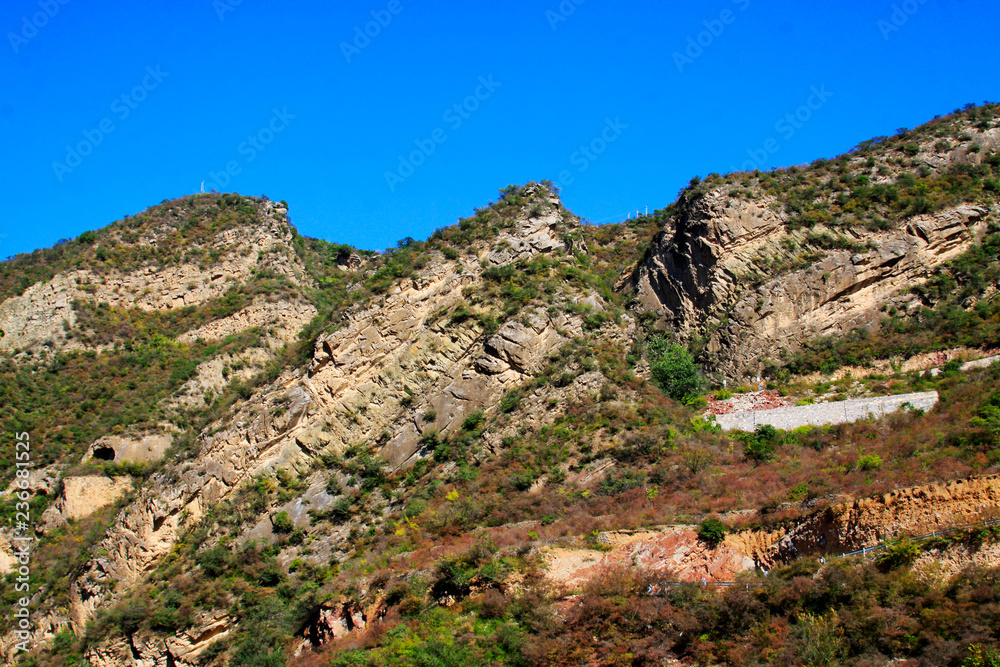 Mountains under the blue sky