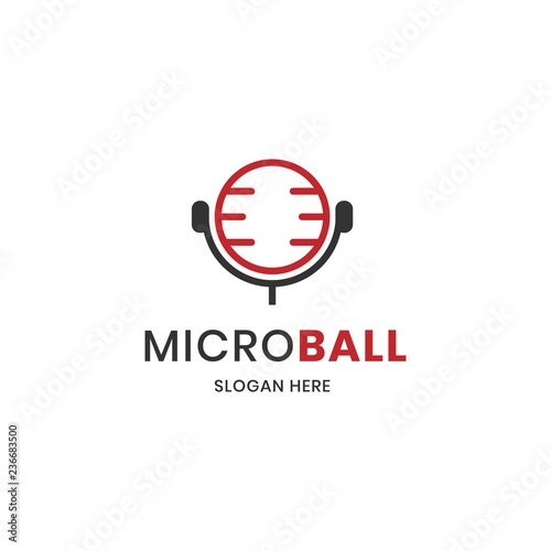 Microphone and basket ball concept logo inspiration