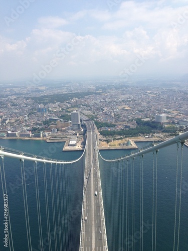 明石海峡大橋からの神戸