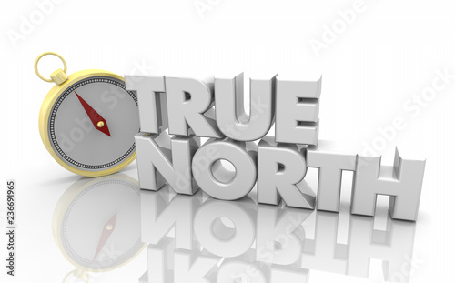 True North Compass Direction Words 3d Illustration photo