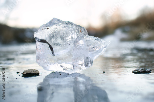 ice crystal on ice surface