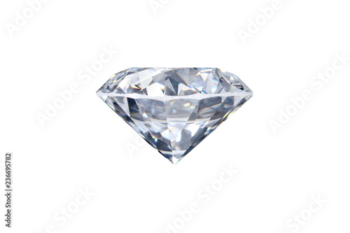 real loose brilliant round diamond side view on white background