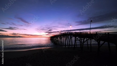 right before sunrise at the kure beach pier