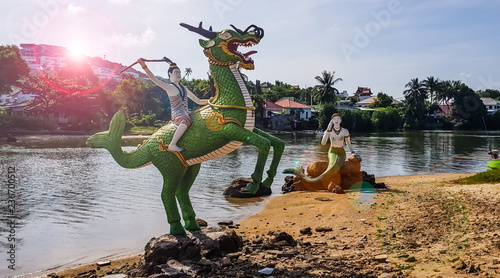 Thai tale character statues photo