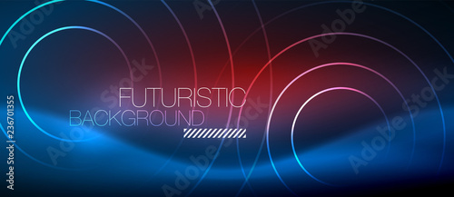Neon glowing circles background