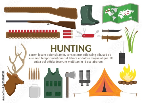 Hunting season open club safari vector illustration