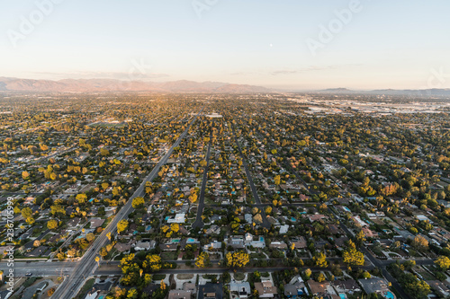 Late afternoon aerial view ...