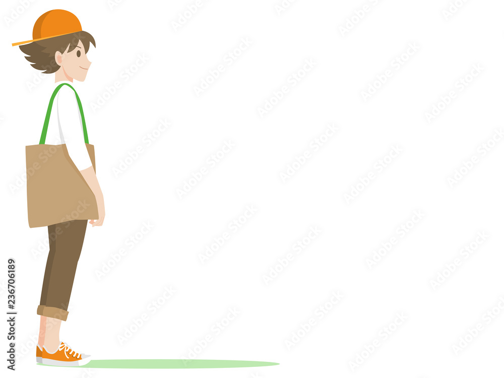 Thank you for not using Plastic Bags, People hold hand paper bag, cloth bag, No Plastic Bag Concept, save world, protect animals flat design vector. Thank you for not using Plastic Bags, People hold hand paper bag, cloth bag, No Plastic Bag Concept, save world, protect animals flat design vector.