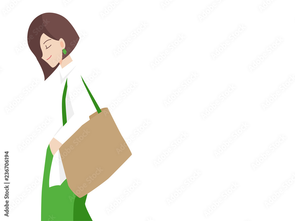 Thank you for not using Plastic Bags, People hold hand paper bag, cloth bag, No Plastic Bag Concept, save world, protect animals flat design vector.
