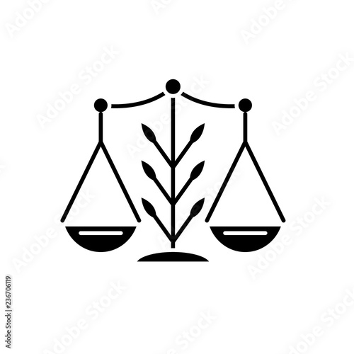 Growing law black icon, concept vector sign on isolated background. Growing law illustration, symbol