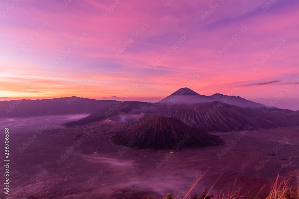 Mount Bromo an active volcano one of the most tourist attractions in East Java, Indonesia.The volcano belongs to the Bromo Tengger Semeru National Park.