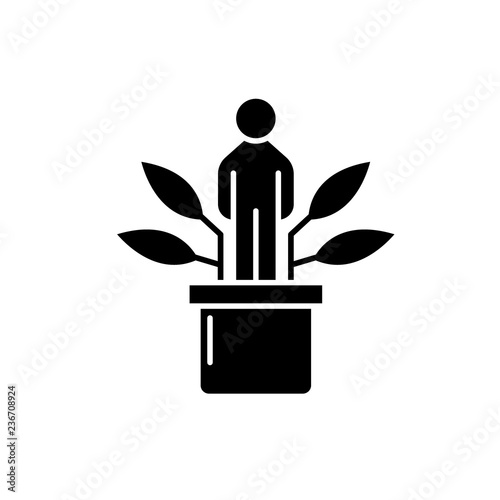 Personal development black icon, concept vector sign on isolated background. Personal development illustration, symbol