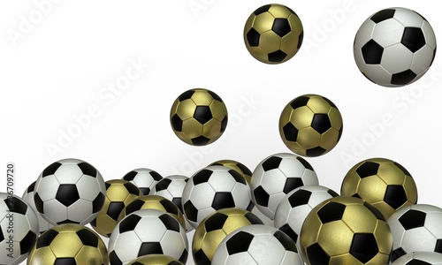 3d render football object with clipping part