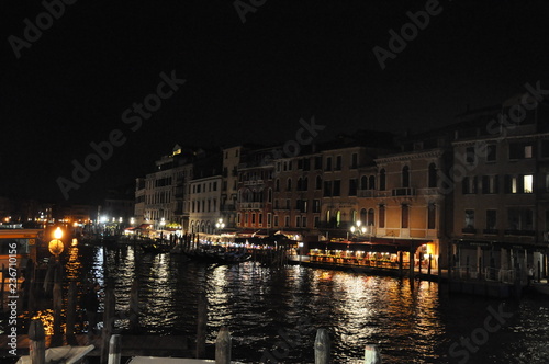 Venice Italy Canal Lit Up At Night
