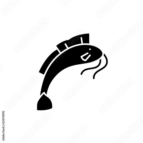 Som black icon, concept vector sign on isolated background. Som illustration, symbol