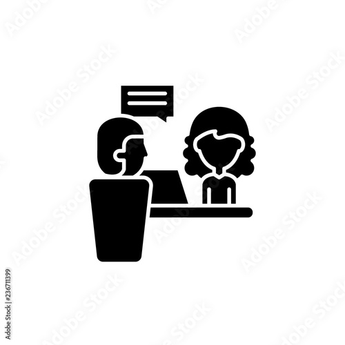 Director's orders black icon, concept vector sign on isolated background. Director's orders illustration, symbol