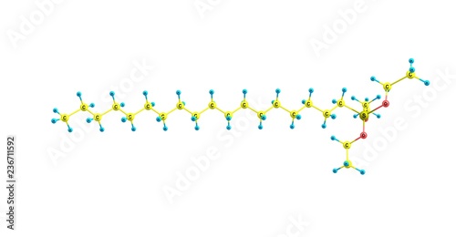 Octadecyltrimethoxysilane molecular structure isolated on white