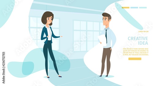 Creative Business Idea Cartoon Vector Landing Page
