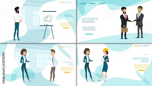 Business Company Vector Landing Page Collection