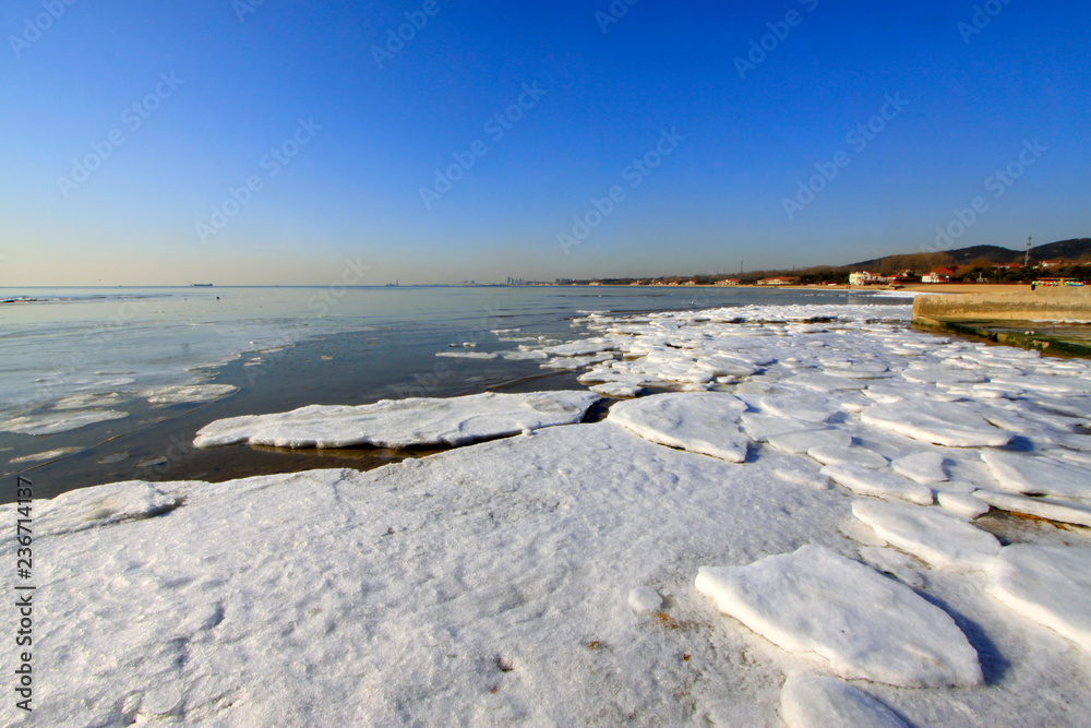 ice and snow natural landscape by the sea ice and snow natural landscape by the sea