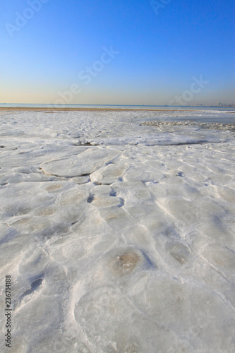 ice and snow natural landscape by the sea