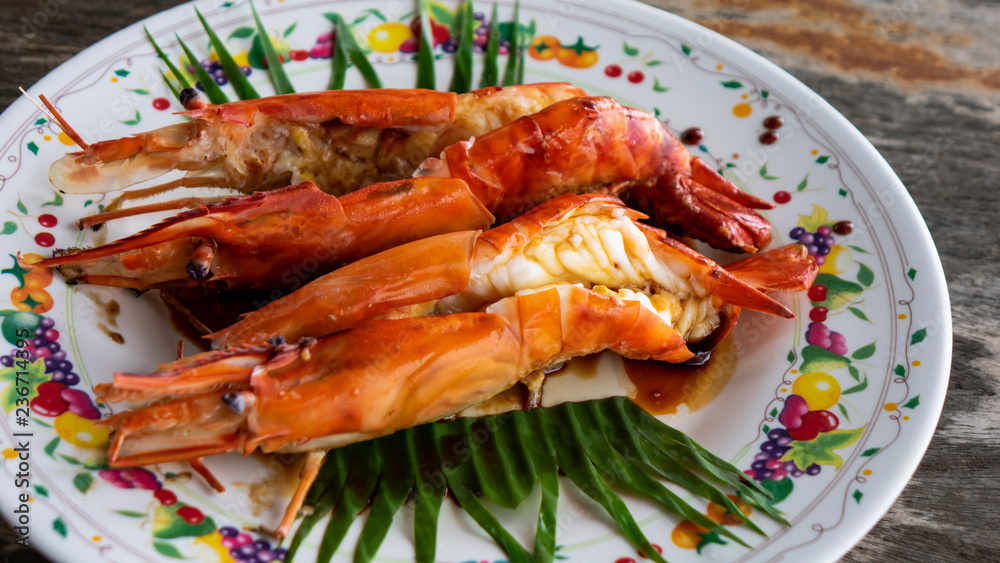 Grilling shrimp seafood background Grilling shrimp seafood background