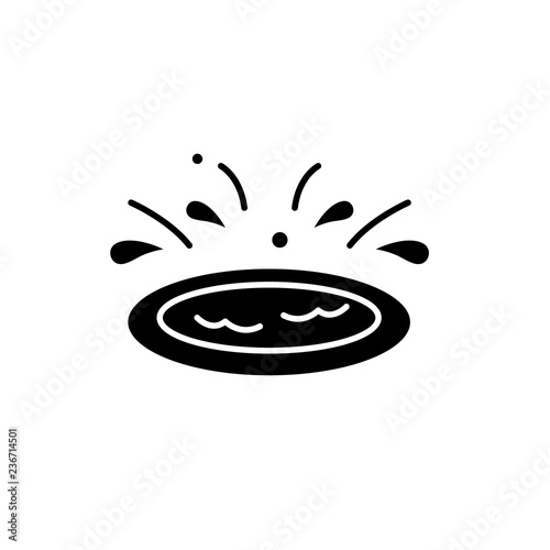 Home kid's pool black icon, concept vector sign on isolated background. Home kid's pool illustration, symbol