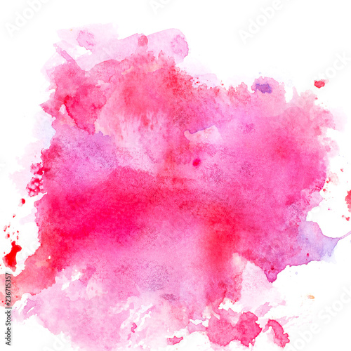 splash brush color pink on paper.abstract watercolor background.