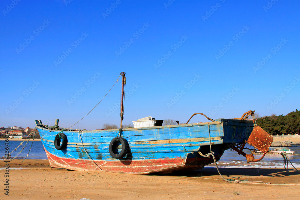Fototapeta premium Wooden fishing boats in the sea