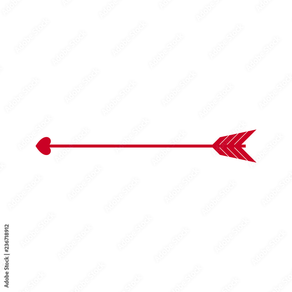 Arrow with Love Hearts Flat Icon. Element for Valentine's Day and Love Greeting Card. Vector Illustration. Arrow with Love Hearts Flat Icon. Element for Valentine's Day and Love Greeting Card. Vector Illustration.