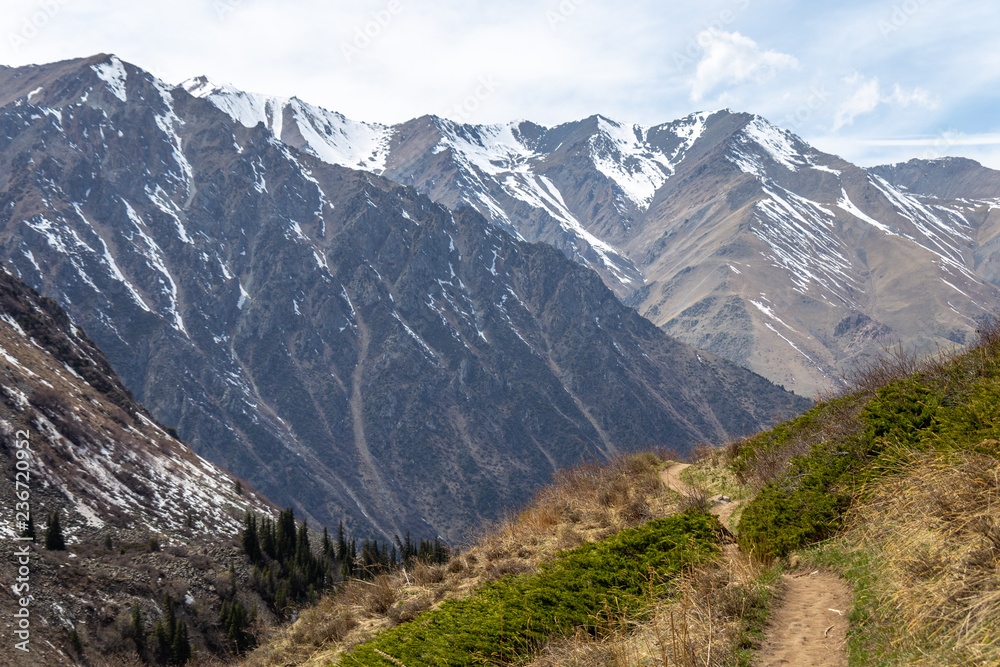 Scenic landscape in Ala Archa national park in Tian Shan mountain range, Kyrgyzstan Scenic landscape in Ala Archa national park in Tian Shan mountain range, Kyrgyzstan