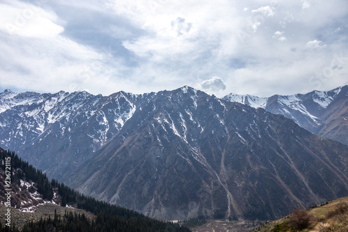 Scenic landscape in Ala Archa national park in Tian Shan mountain range  Kyrgyzstan