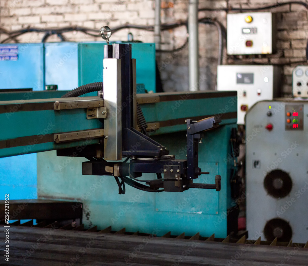 Machine for modern plasma laser cutting of metal, cutting of metal by plasma and laser, automated Machine for modern plasma laser cutting of metal, cutting of metal by plasma and laser, automated