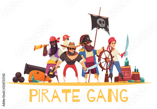 Gang Pirates Cartoon Background