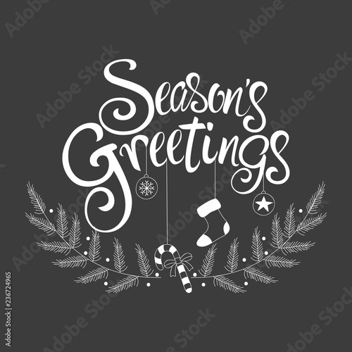 Script font type Season's Greetings