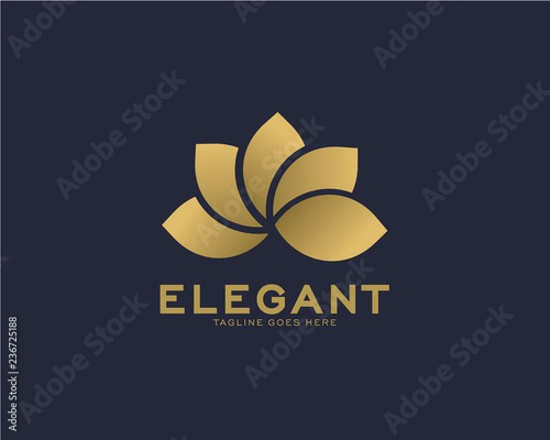 Luxury logo design concept, Flower lotus logo, Beauty or spa logo template