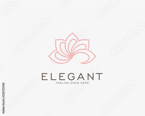 Luxury logo design concept, Flower lotus logo, Beauty or spa logo template