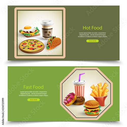 Fast Food Banners Set
