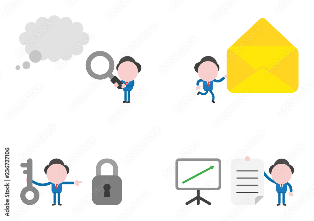 Fototapeta premium Vector illustration businessman character set