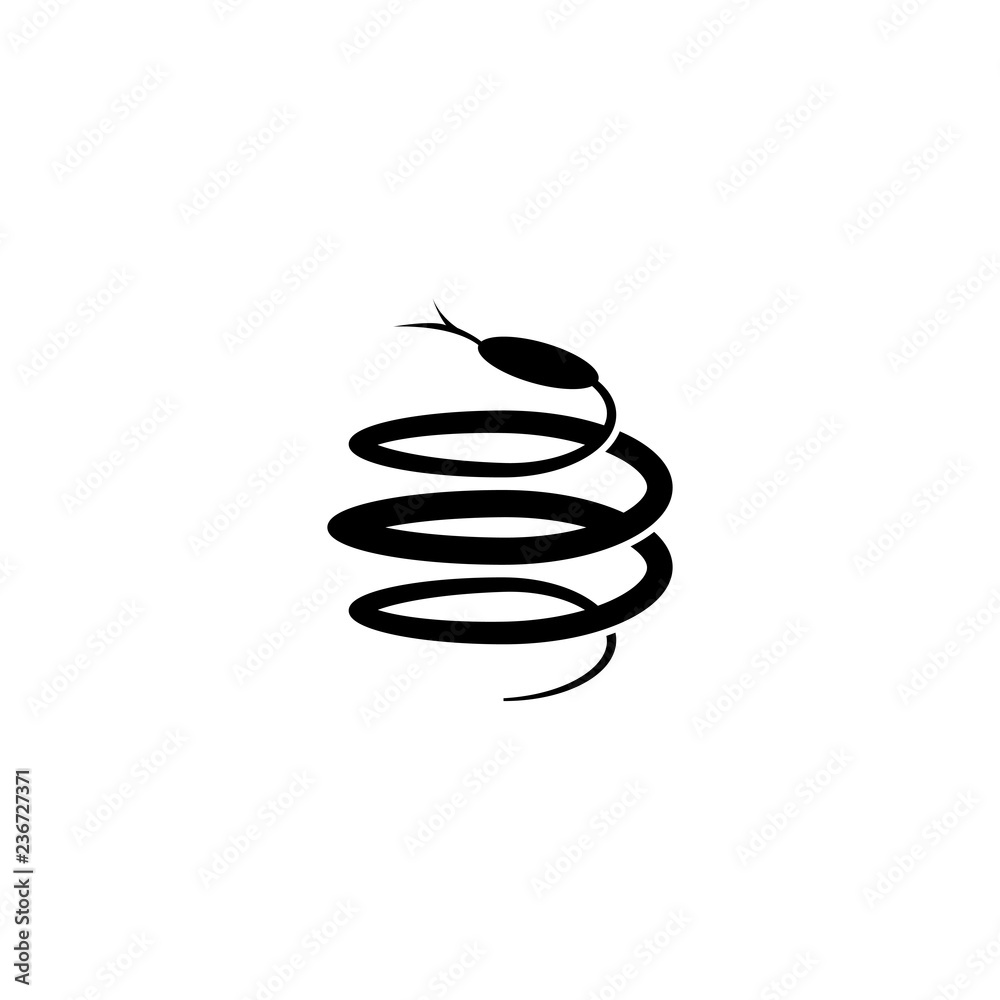 Snake logo, a intertwine spiral abstract form of a reptile, an interesting idea for a tattoo or a design element for a print on a t-shirt. Snake logo, a intertwine spiral abstract form of a reptile, an interesting idea for a tattoo or a design element for a print on a t-shirt.
