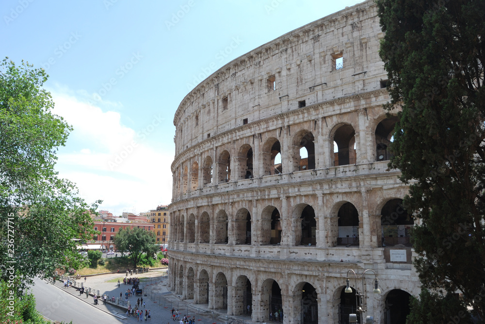 View of Colosseum - Rome, Italy.