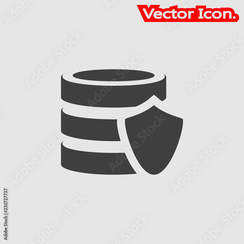 database icon isolated sign symbol and flat style for app, web and digital design. Vector illustration.