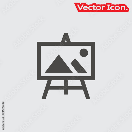 Easel icon isolated sign symbol and flat style for app, web and digital design. Vector illustration.