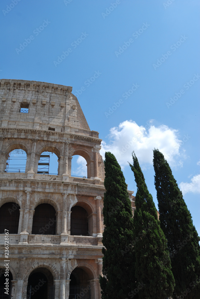 View of Colosseum - Rome, Italy.